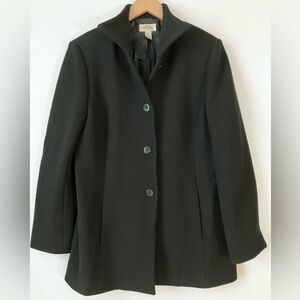 Talbots Vintage Wool Coat Basketweave Texture Mid Length